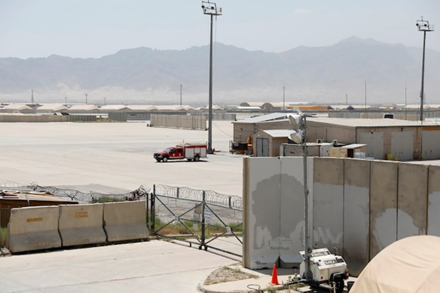 A firefighter vehicle is seen in Bagram U.S. air base, after American troops vacated it, in Parwan province, Afghanistan on July 5, 2021 — Reuters/File