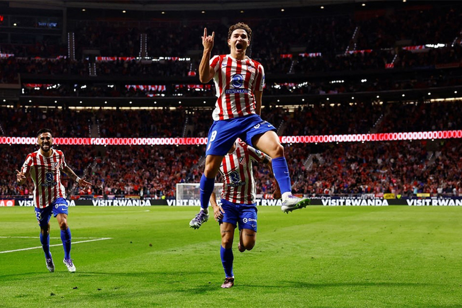 Atletico Madrid's Julian Alvarez celebrates after scoring their third goal during the LaLiga match against Rayo Vallecano at Riyadh Air Metropolitano in Madrid, Spain on September 24, 2025 — Reuters photo