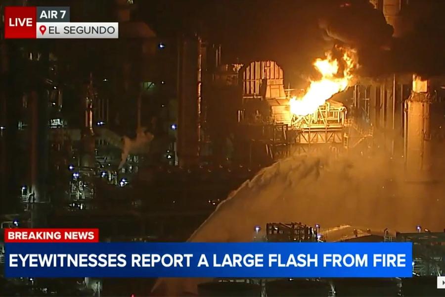 Massive fire erupts at Chevron refinery near Los Angeles | The ...
