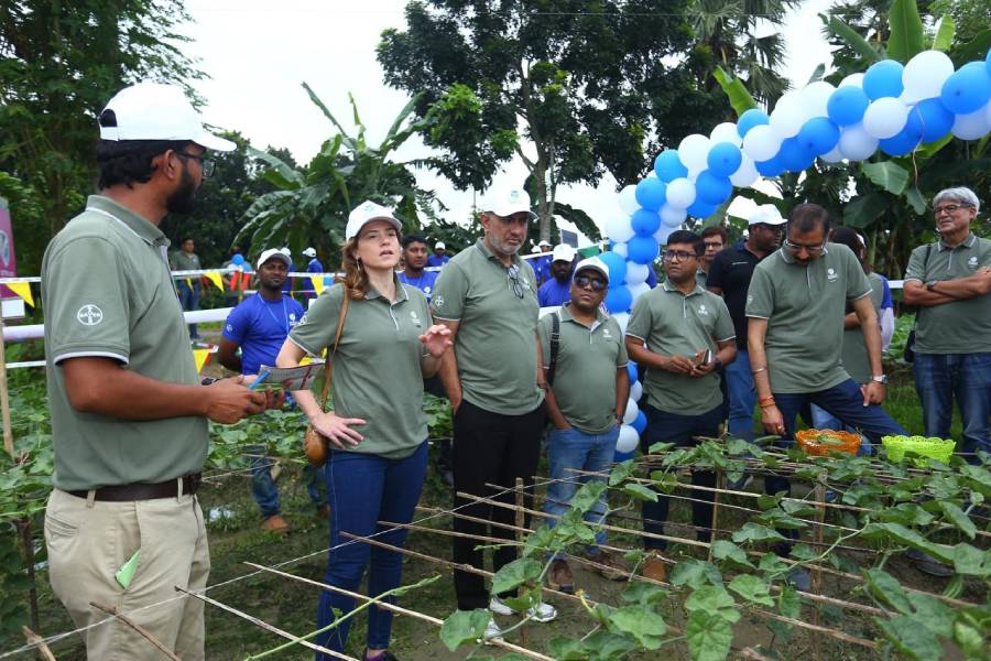 Natasha Santos visiting a vegetable farm during her recent visit to Bangladesh