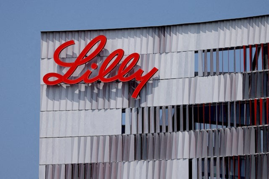 The Eli Lilly logo is shown on one of the company's offices in San Diego, California, U.S., September 17, 2020.