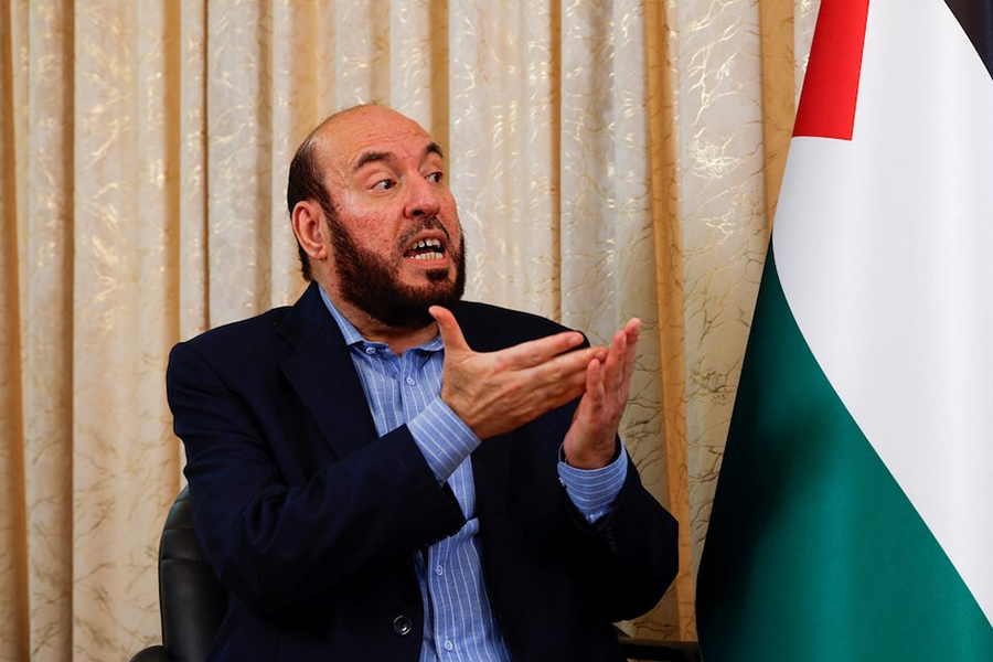 Hamas senior official Mohammed Nazzal speaks during an interview with Reuters, in Doha, Qatar on October 15, 2025 — Reuters photo