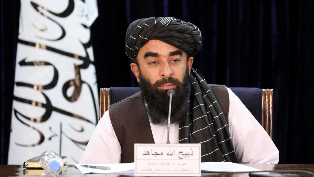 Taliban spokesman Zabihullah Mujahid speaks during a news conference in Kabul, Afghanistan Nov 10, 2021. REUTERS