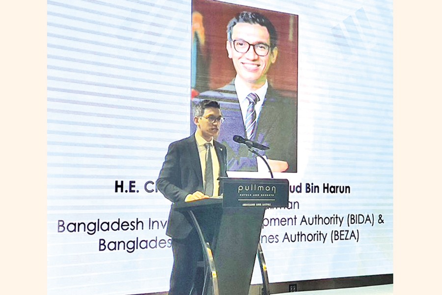 BIDA Executive Chairman Ashik Chowdhury speaks at a seminar titled 'Gateway to Growth: Invest in Bangladesh' at a hotel in Seoul on Tuesday.