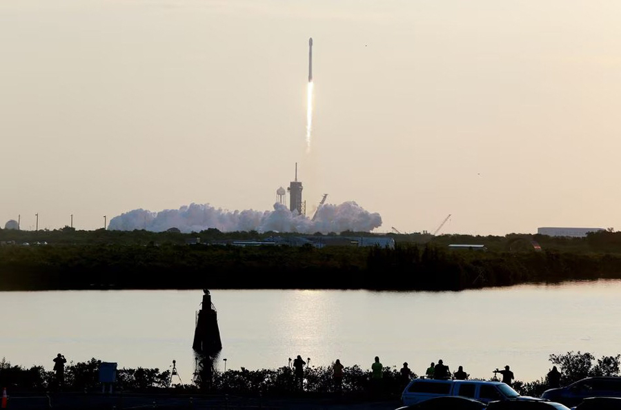 A SpaceX Falcon 9 rocket lifts off carrying 53 Starlink internet satellites, from the Kennedy Space Center in Cape Canaveral, Florida, US on May 18, 2022 — Reuters/Files