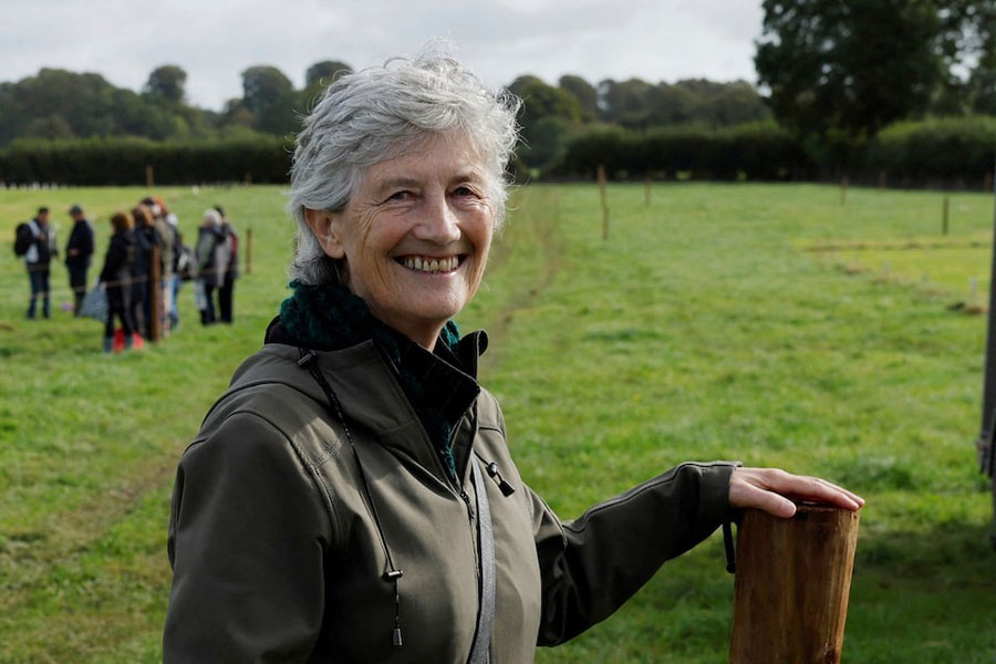 Irish presidential candidate Catherine Connolly, who is running as an independent in the October 24 election, attends the Irish National Ploughing Championships in Screggan, Ireland, September 16, 2025.