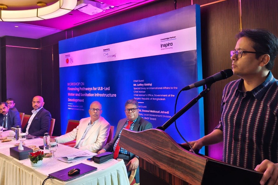 Workshop on financing for municipal water and sanitation infrastructures, speaking Lutfey Siddiqi