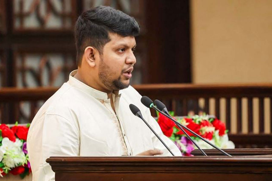 Information and Broadcasting Adviser Md. Mahfuj Alam today addressed the prize-giving ceremony of Bangladesh Television's (BTV) "Notun Kuri 2025" at Shapla Hall of the Chief Adviser's Office. Photo: PID