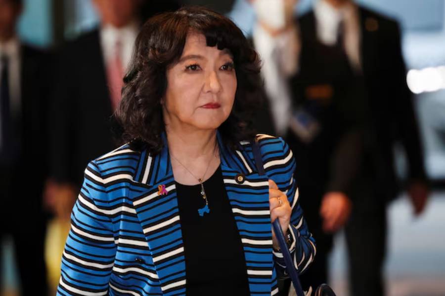Japan’s newly-appointed Finance Minister Satsuki Katayama arrives at the prime minister’s official residence in Tokyo, Japan October 21, 2025.