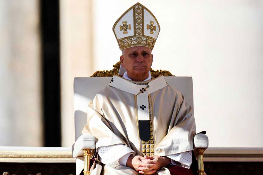 Pope Leo XIV celebrates a Mass for the Jubilee of Choirs, in Saint Peter's Square, at the Vatican, Nov 23, 2025.