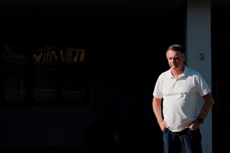 Brazil’s former President Jair Bolsonaro looks on from his home as Sao Paulo’s Governor Tarcisio de Freitas (not pictured) leaves after a visit in Brasilia, Brazil on September 29, 2025 — Reuters/File