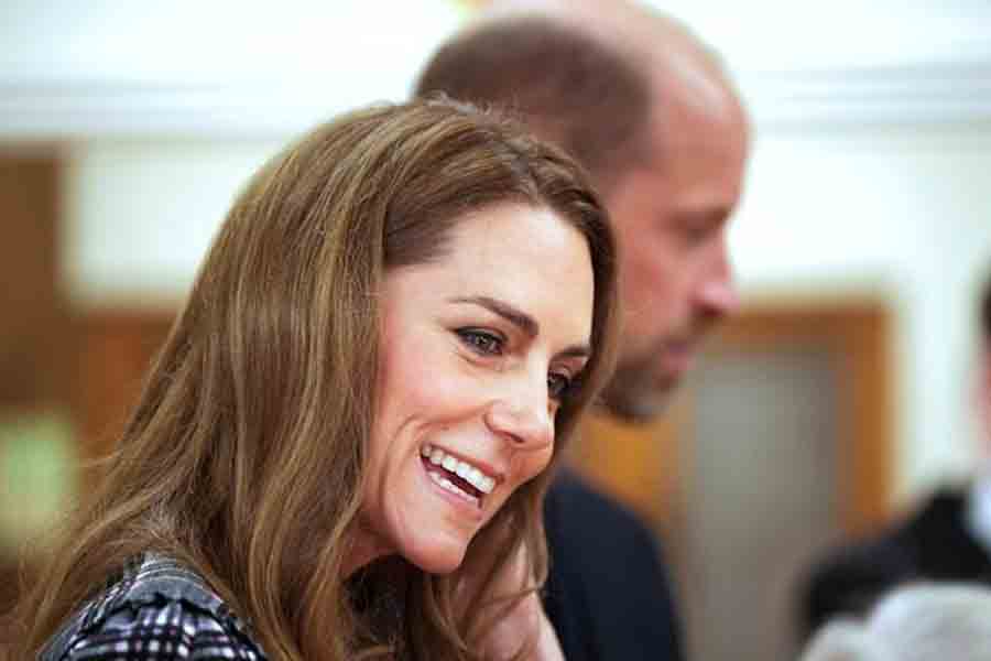 Britain's Kate, the Princess of Wales reacts on the day she visits the National Federation of Women's Institute to commemorate the three-year anniversary of the death of Queen Elizabeth II in Sunningdale, Britain, September 8, 2025.