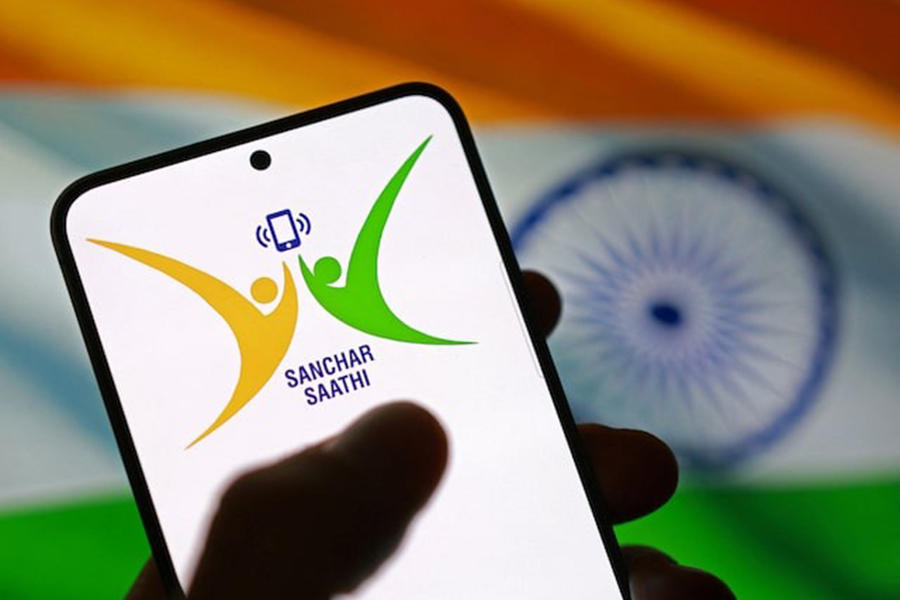 Sanchar Saathi app logo and Indian flag appear in this illustration taken on December 2, 2025 — Reuters photo