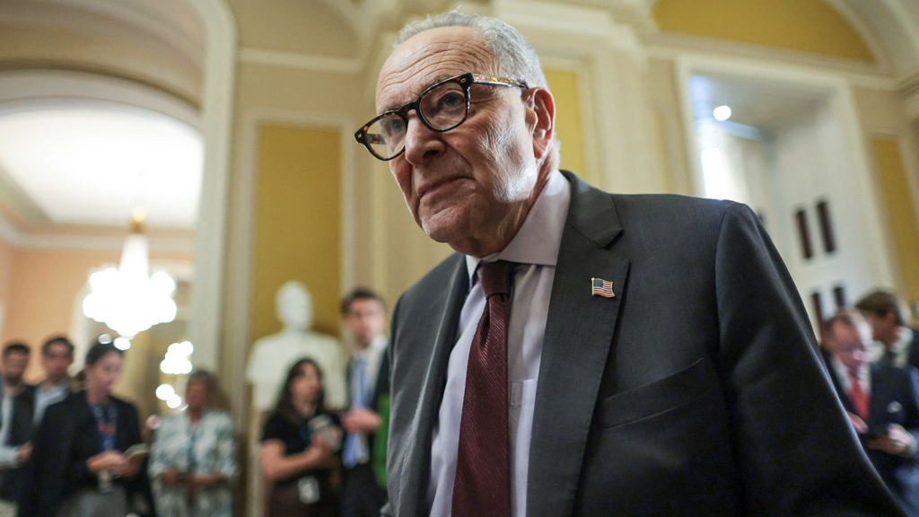 US Senate Minority Leader Chuck Schumer departs after addressing reporters after the weekly Senate Democratic caucus policy luncheon at the US Capitol in Washington, DC, US, Dec 2, 2025. REUTERS