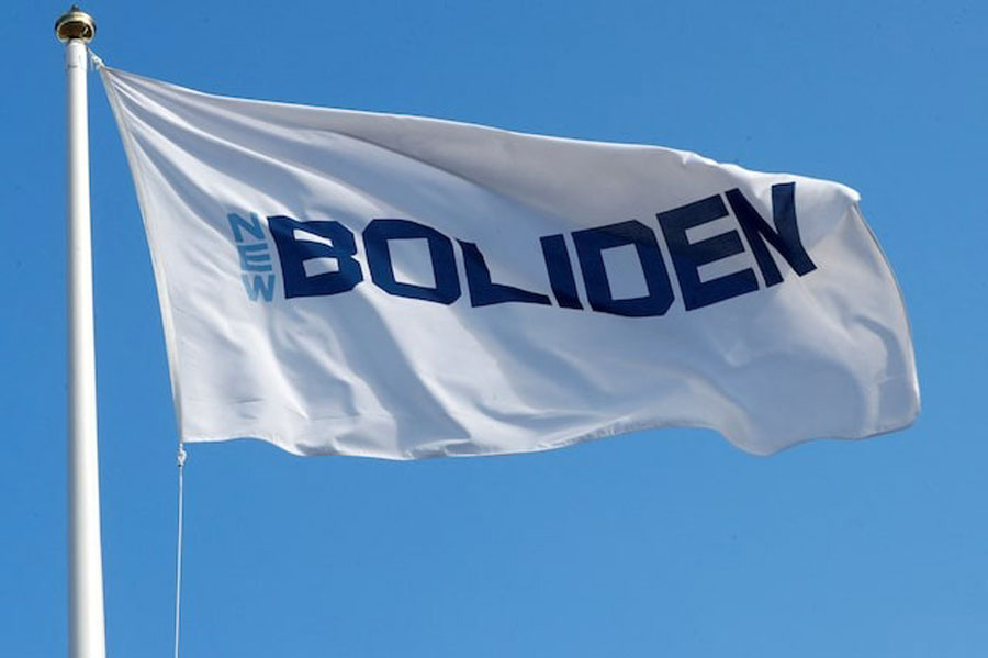 The Boliden company flag flutters next to the mine in Garpenberg, Sweden, September 18, 2017. Picture taken September 18, 2017.