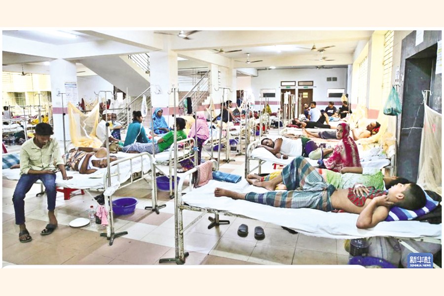 Patients infected with dengue receive treatment at a hospital in Dhaka, Bangladesh, Aug. 28, 2025.