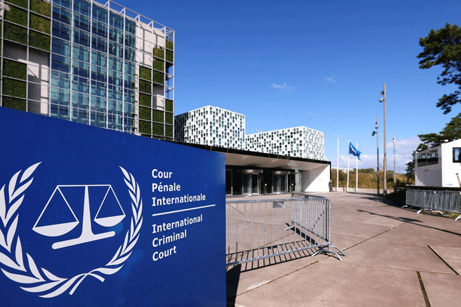 The exterior of the International Criminal Court is seen in The Hague, Netherlands, Sept 22, 2025.
