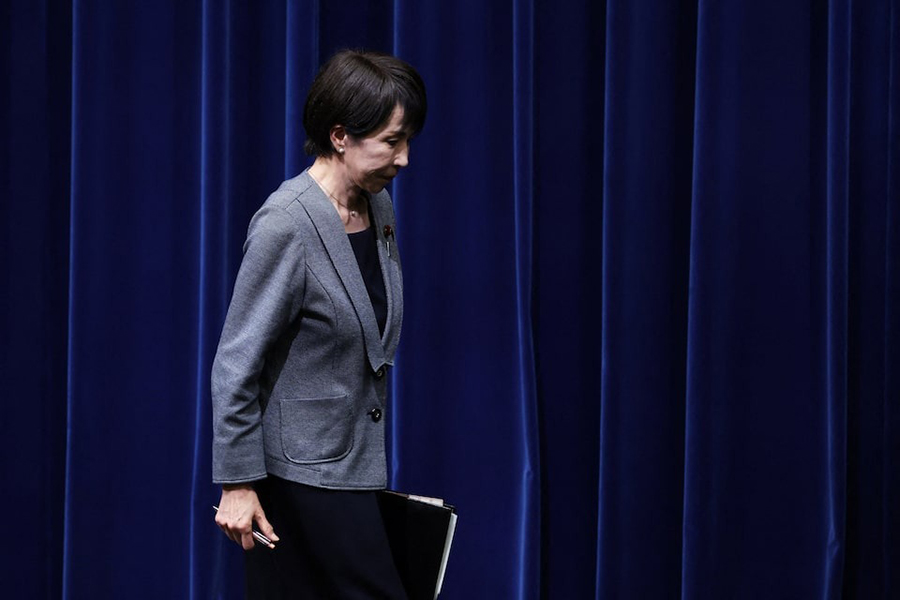 Sanae Takaichi, Japan's prime minister, leaves after a press conference at the prime minister's office in Tokyo, Japan on December 17, 2025 — Pool via REUTERS