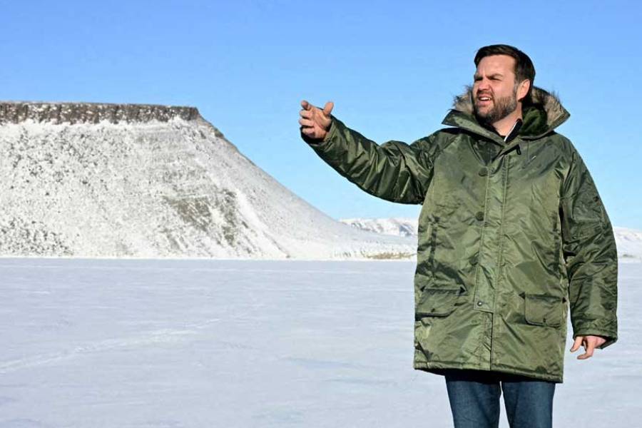 US Vice President JD Vance tours the US military's Pituffik Space Base in Greenland on Mar 28, 2025.