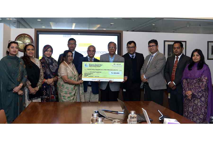 Eastern Bank in partnership with the Alzheimer Society of Bangladesh (ASB), has launched a scholarship program to develop skilled dementia caregivers in Bangladesh under its Corporate Social Responsibility (CSR) initiative. EBL Company Secretary Md. Abdullah Al Mamun FCS, handed over the scholarship cheque to ASB General Secretary Md. Azizul Haque at EBL Head Office recently. Under the agreement, 20 underprivileged youths will receive full scholarships to undertake the NSDA-approved “Dementia Care (Level-3)” course. The six-month program comprises 360 hours of professional training aimed at creating qualified, home-based dementia caregivers. Senior officials from both organizations were present on the occasion.
