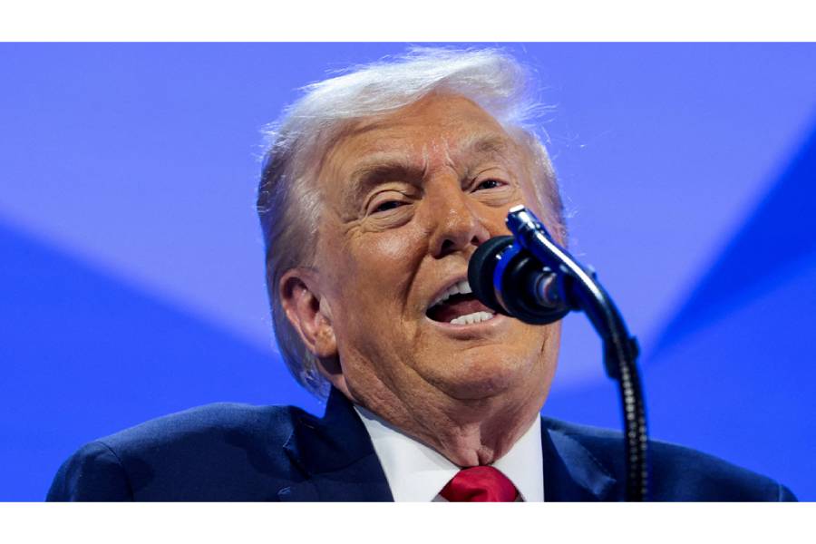 US President Donald Trump speaks during the 56th annual World Economic Forum (WEF), in Davos, Switzerland, Jan 21, 2026.