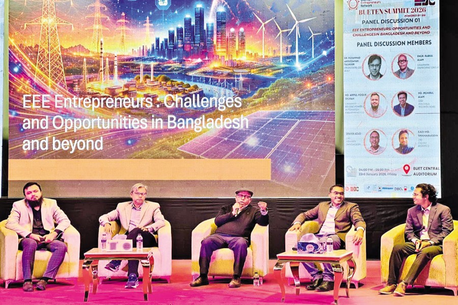 Panelists during a discussion session at BUETEN Summit 2026 held in Dhaka recently