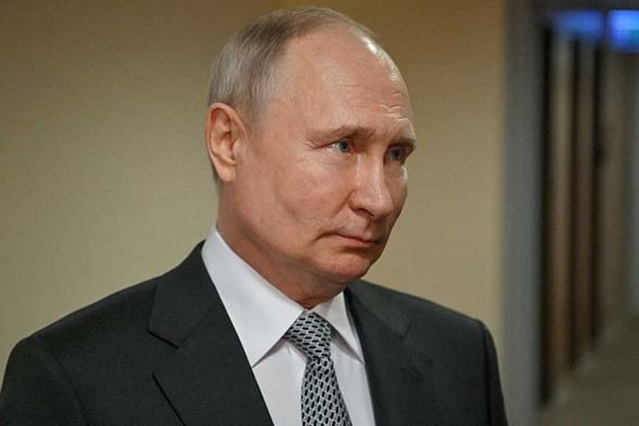 Russian President Vladimir Putin speaks to reporters of state television in Moscow, Russia Jul 13, 2023.