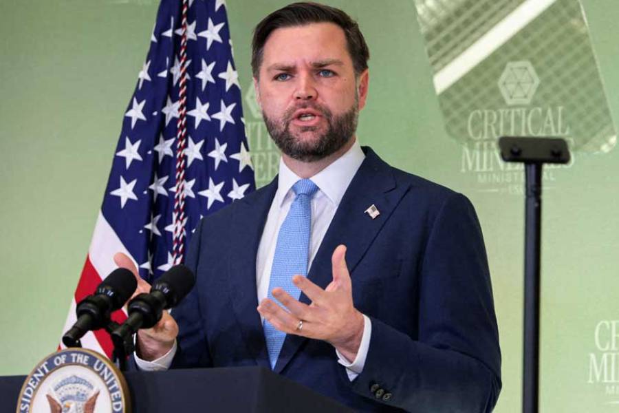 US Vice-President JD Vance speaks during the Critical Minerals Ministerial at the State Department in Washington, DC, US, Feb 4, 2026.