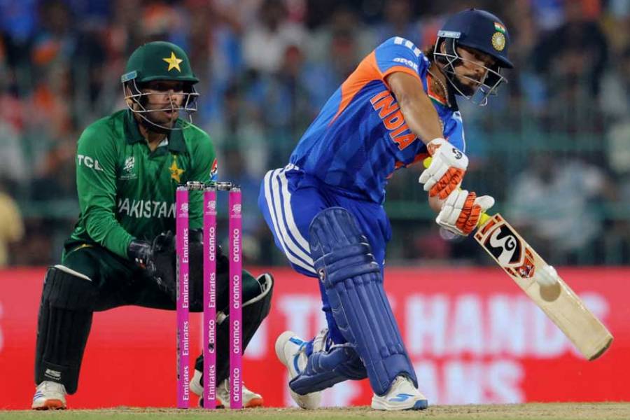 ICC Men’s T20 World Cup 2026 - Group A - India v Pakistan - R Premadasa International Cricket Stadium, Colombo, Sri Lanka - Feb 15, 2026 India’s Ishan Kishan in action REUTERS/Lahiru Harshana
