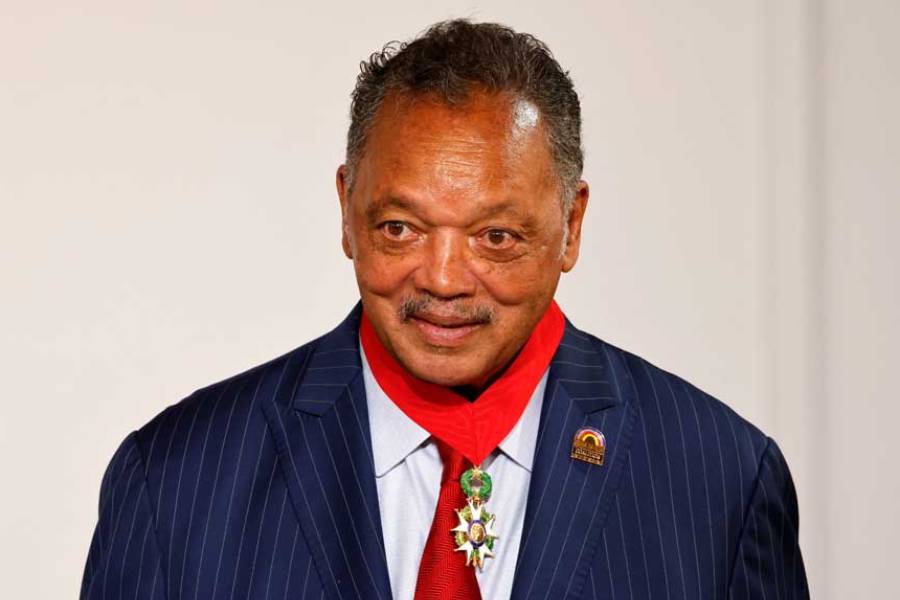 Veteran American civil rights activist Reverend Jesse Jackson looks on after being awarded with the Legion of Honour by French President at the Elysee Palace in Paris, France, Jul 19, 2021.