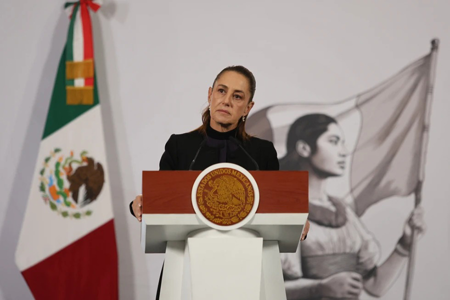 Mexican President Claudia Sheinbaum gives her the daily, morning news conference at the National Palace in Mexico City on Monday, February 23, 2026, the day after the Mexican army killed Jalisco New Generation Cartel leader Nemesio Oseguera Cervantes, known as “El Mencho.” — AP photo