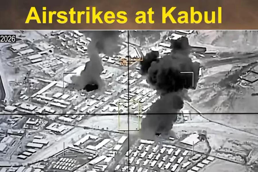 Smoke rises following what Pakistani and Taliban officials say are Pakistani strikes, in Kabul, Afghanistan, in this still image taken from video released on February 27, 2026 — Pakistani security forces/Handout via REUTERS
