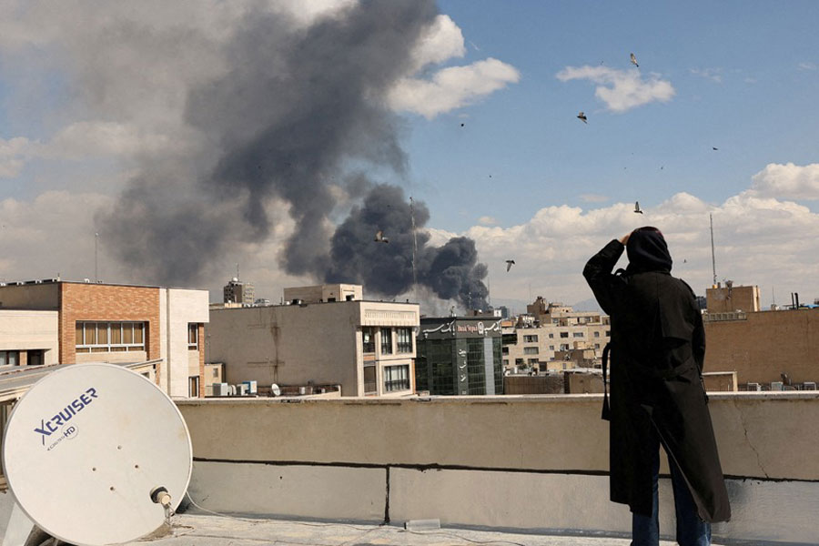 Smoke rises following an explosion, after Israel and the US launched strikes on Iran, in Tehran, Iran, Mar 1, 2026.