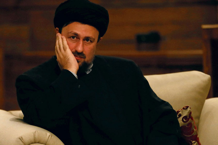 Hassan Khomeini , a grandson of Iran's Ayatollah Ruhollah Khomeini looks on as he waits to meet Sri Lankan Prime Minister Ranil Wickremesinghe during his visit in Colombo, Sri Lanka Jul 12, 2016.