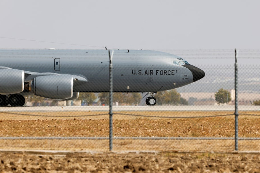 A U.S. Airforce Boeing KC-135 Stratotanker taxies at the Moron Air Base in Moron de la Frontera, southern Spain on August 27, 2021 — Reuters/File