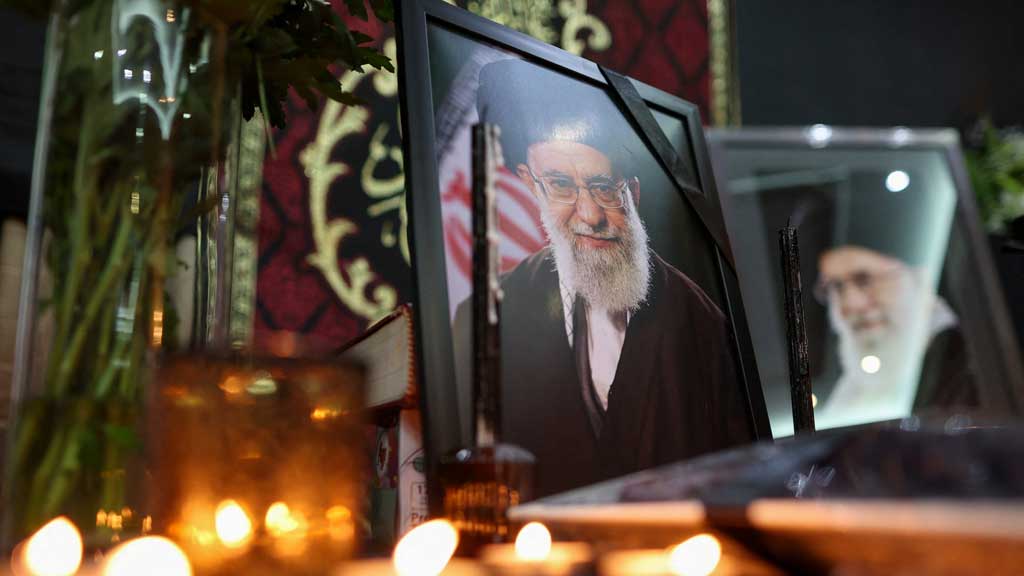 Portraits of Iran's late Supreme Leader Ayatollah Ali Khamenei, who was killed in Israeli and US strikes on Saturday, are displayed during a memorial ceremony held in his honor and for other Iranians who were killed, at Kuala Lumpur, Malaysia, Mar 2, 2026. REUTERS/Hasnoor Hussain