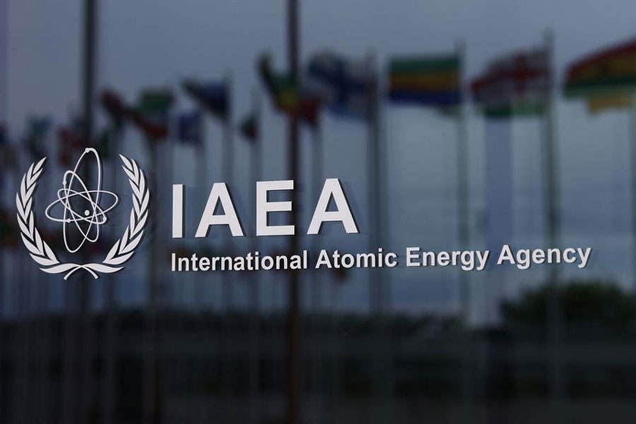 The logo of the International Atomic Energy Agency (IAEA) is seen at the IAEA headquarters, amid the coronavirus disease (COVID-19) pandemic, in Vienna, Austria May 24, 2021.