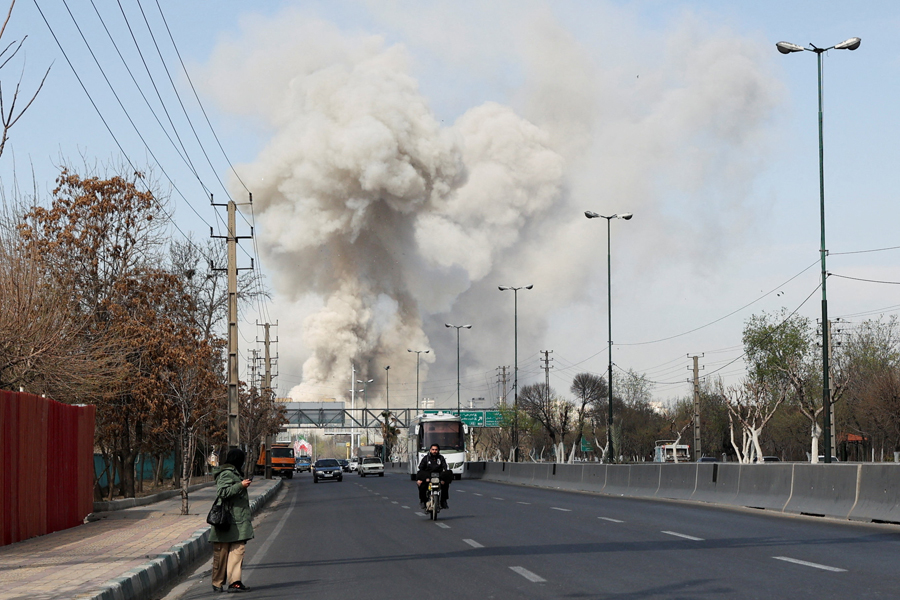 Smoke rises following an explosion in Tehran, amid the U.S.-Israeli conflict with Iran. — REUTERS