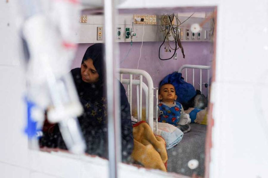 A Palestinian boy, Nidal Abu Rabee, receives treatment at Al-Aqsa Martyrs Hospital, in Deir al-Balah, central Gaza Strip, Feb 2, 2026.