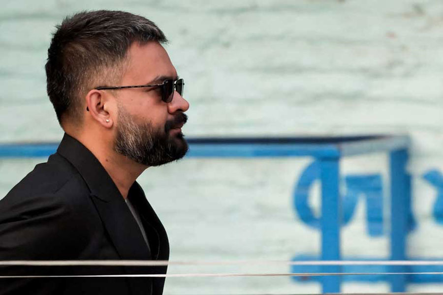 Balendra Shah, a rapper-turned-politician and the prime ministerial candidate for Rastriya Swatantra Party (RSP), looks on as he queues to vote during the general election in Kathmandu, Nepal, Mar 5, 2026.