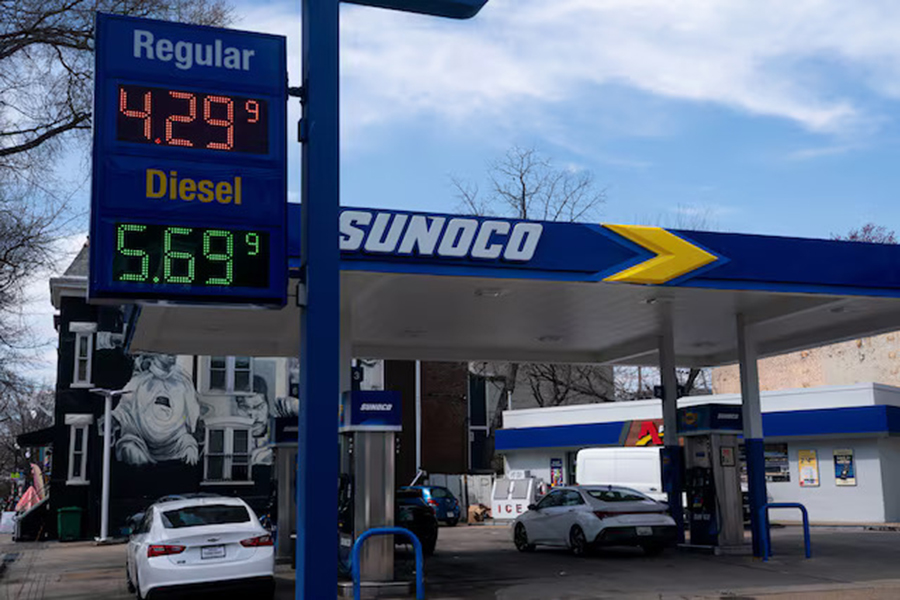 Prices are seen at a gas station on Capitol Hill amid the US-Israeli war with Iran, in Washington, DC, US, on March 19, 2026 — Reuters photo