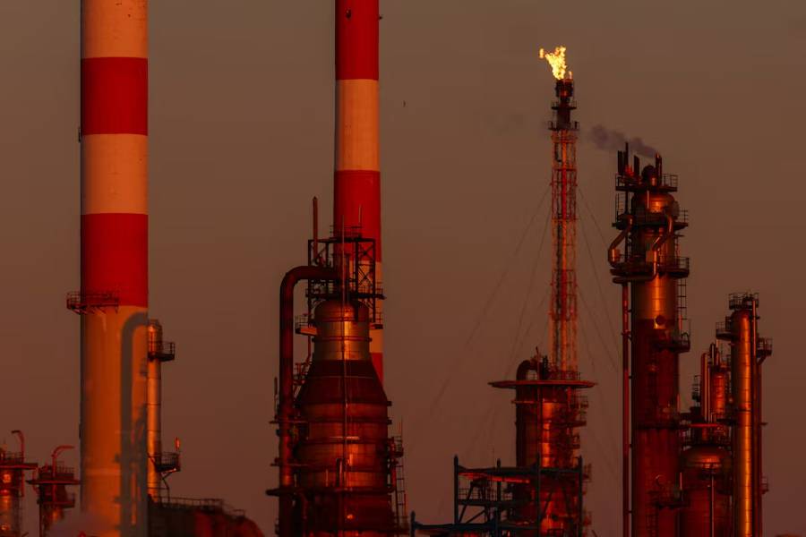 The flare stack of a TotalEnergies oil depot at the Lavera petrochemical port in Martigues, France, March 20, 2026.