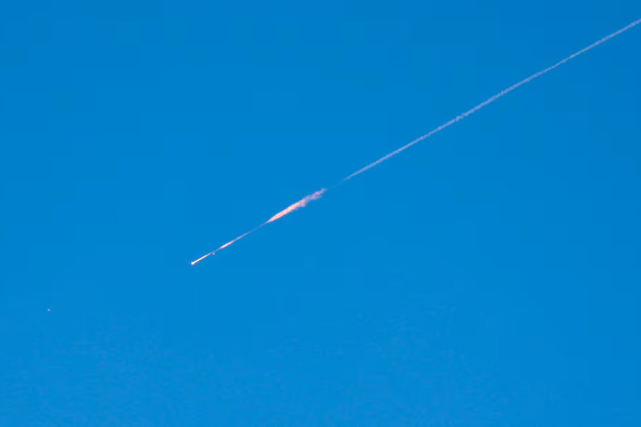 A projectile launched from Iran heads towards Israel, amid the US-Israeli conflict with Iran, as seen from Ramallah, in the Israeli-occupied West Bank — Reuters photo