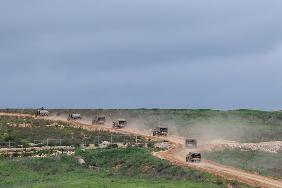 Israeli military jeeps drive to the border with Lebanon, amid escalating hostilities between Israel and Hezbollah, as the US-Israeli conflict with Iran continues, in northern Israel on March 25, 2026 — Reuters photo