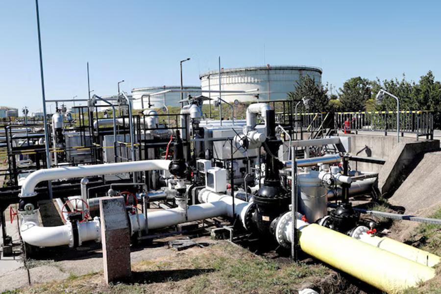 The Druzhba oil pipeline between Hungary and Russia is seen at the Hungarian MOL Group's Danube Refinery in Szazhalombatta, Hungary on May 18, 2022 — Reuters/File