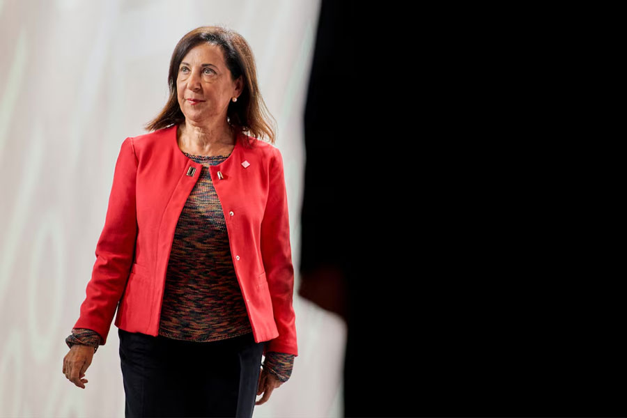 Spain's Defense Minister Margarita Robles arrives at the informal EU Defence Ministers' meeting in Copenhagen, Denmark, August 29, 2025.