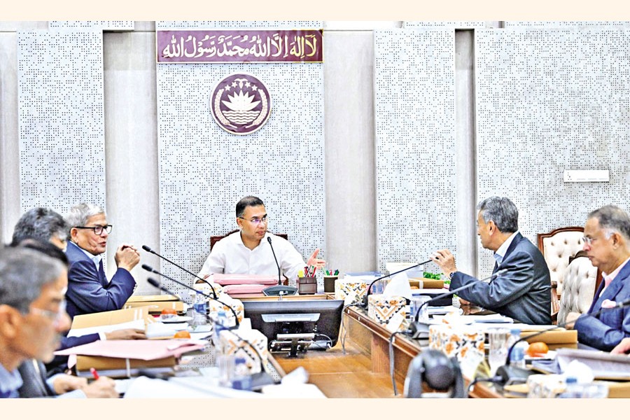 Prime Minister Tarique Rahman chairs the first meeting of the Executive Committee of the National Economic Council (ECNEC) at the Secretariat in the capital on Monday. — Focus Bangla
