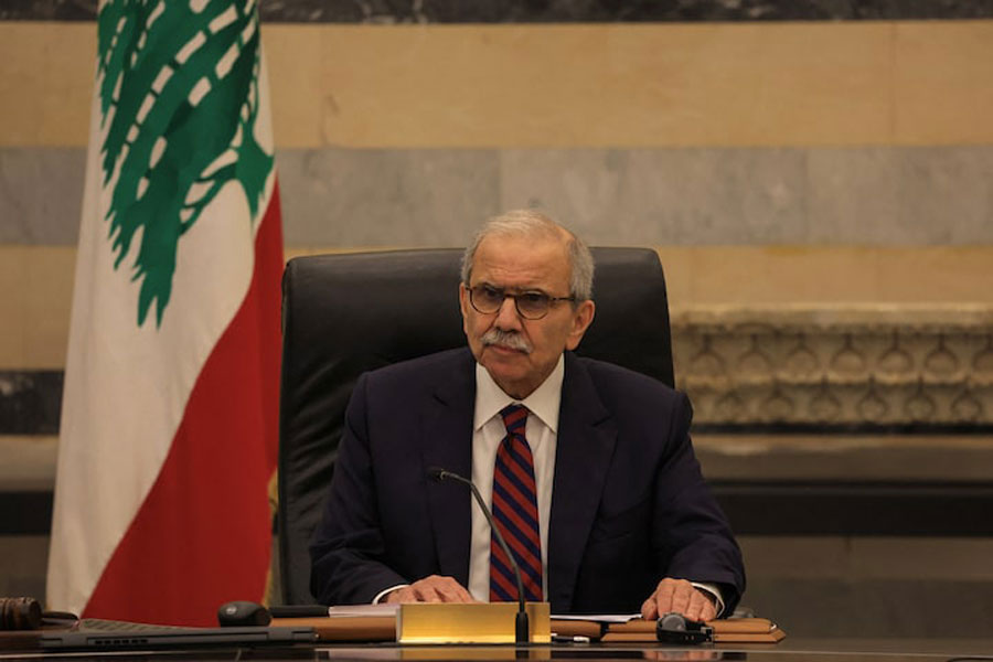 Lebanese Prime Minister Nawaf Salam leads a cabinet meeting, amid escalating hostilities between Israel and Hezbollah, as the US-Israeli conflict with Iran continues, in Beirut, Lebanon, March 26, 2026.