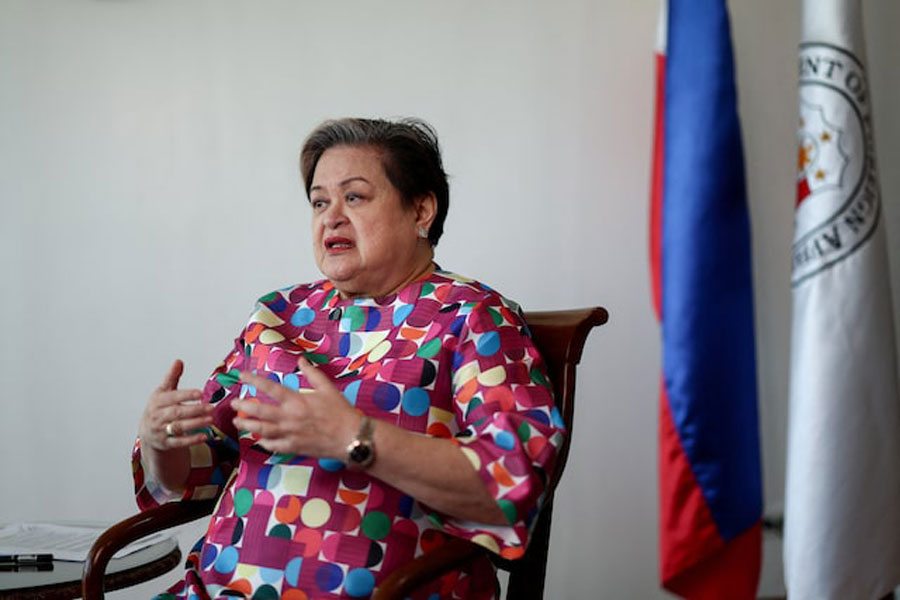 Philippine Foreign Affairs Secretary Ma. Theresa Lazaro speaks with Reuters for an interview in Pasay City, Metro Manila, Philippines, January 22, 2026.