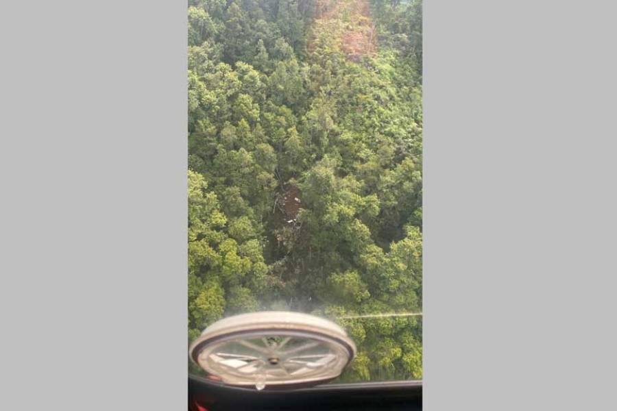 Debris at the site of a helicopter crash in Sekadau regency, West Kalimantan province, Indonesia, Apr 16, 2026.
